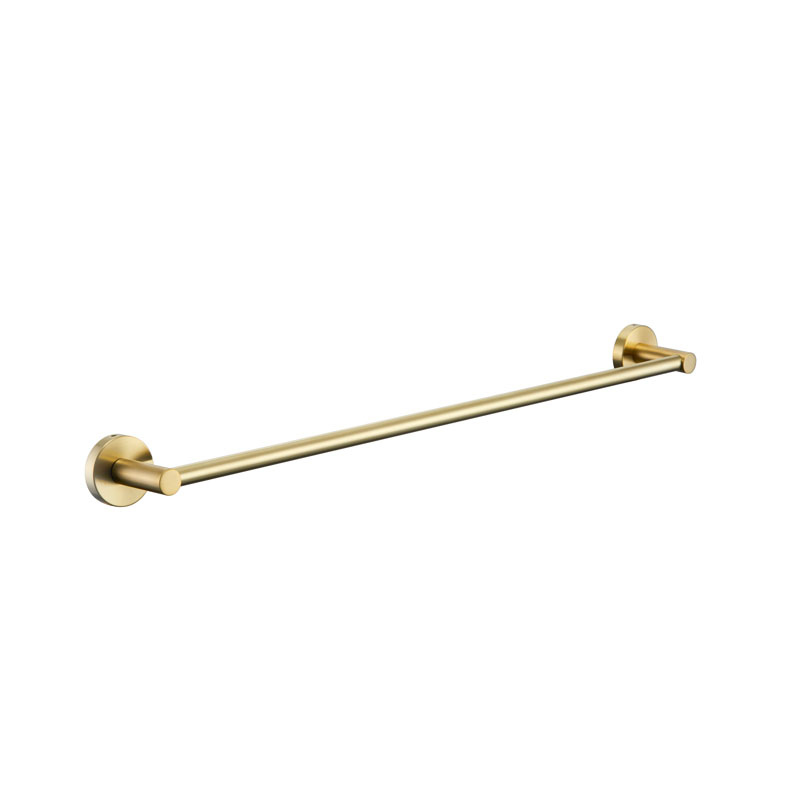 Rund Single Towel Rail 750mm Brushed Gold