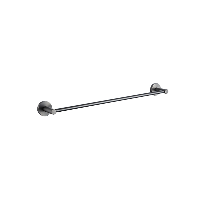 Rund Single Towel Rail 750mm Brushed Gun Metal