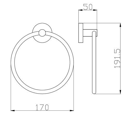 Rund Towel Ring Brushed Nickel - Image 2