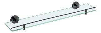 Rund Glass Shower Shelf Matte Black