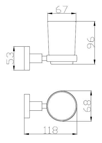 Rund Single Tumbler Holder Chrome - Image 2