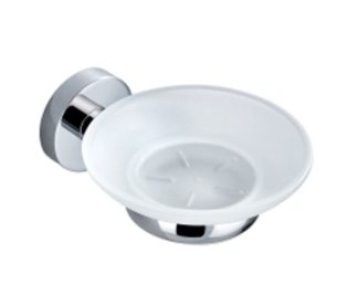 Rund Glass Soap Dish Chrome