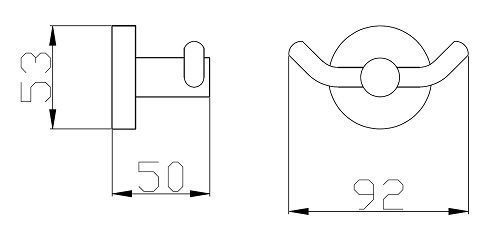 Rund Double Robe Hook Chrome - Image 2