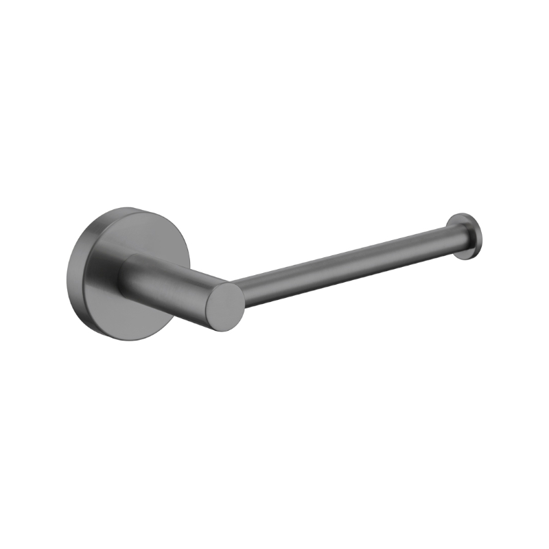 Rund Toilet Roll Holder Brushed Gun Metal