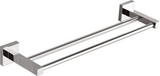 Eckig Double Towel Rail 600mm Chrome