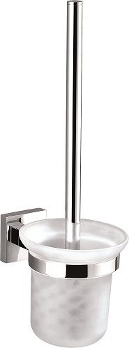 ECKIG Glass Toilet Brush Holder Chrome