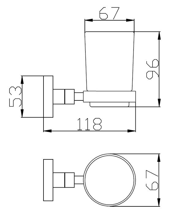 Eckig Single Tumbler Holder Chrome - Image 2