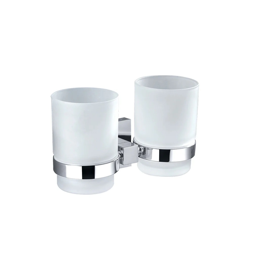 Eckig Double Tumbler Holder Chrome