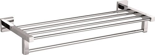 SQUARE BATH TOWEL RACK CHROME 600MM