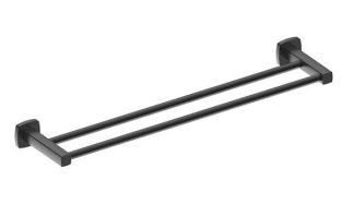 Luxus Double Towel Rail Matte Black 800mm