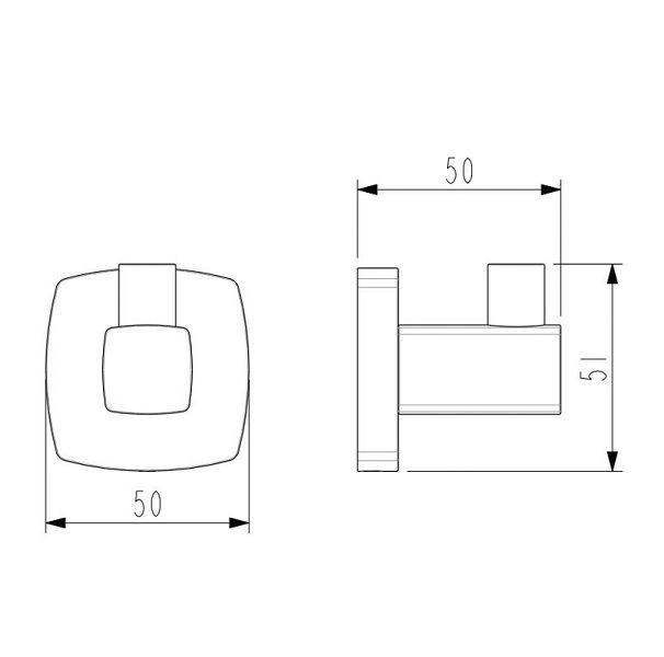 Luxus Robe Hook Matte Black - Image 2