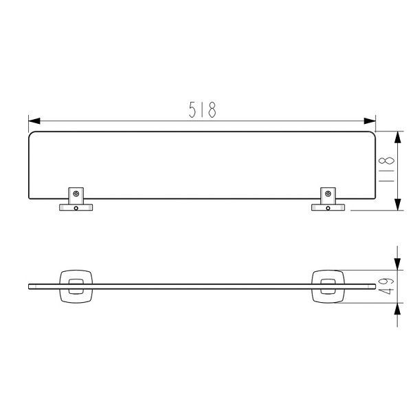 Luxus Glass Shelf Brushed Nickel - Image 2