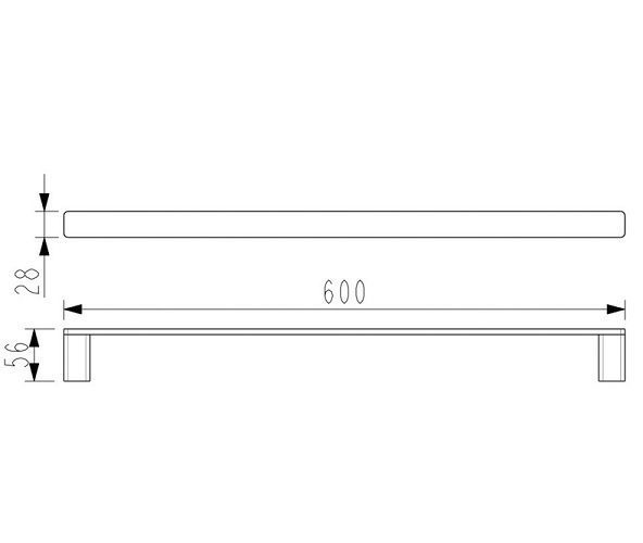 Kasten Single Towel Rail 250mm Chrome - Image 2