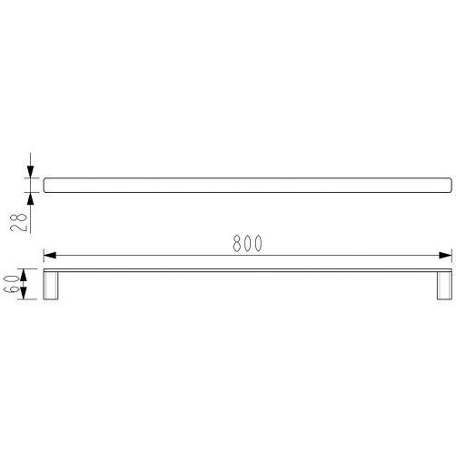 Kasten Single Towel Rail 800mm Chrome - Image 2