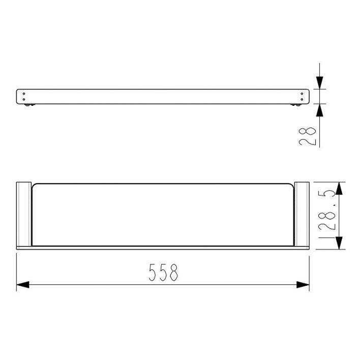 Kasten Glass Shelf Chrome - Image 2