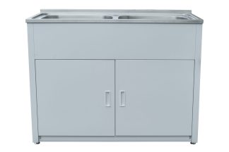 Laundry Tub & Cabinet Double Bowl