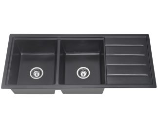 Arcko Granite Double Bowl Sink With Drainer