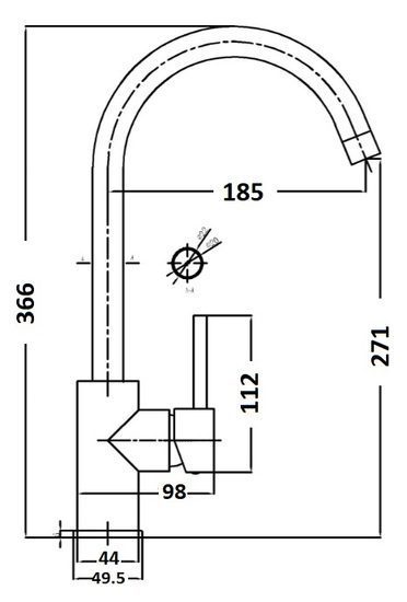 Rund Gooseneck Sink Mixer Brushed Nickel - Image 2
