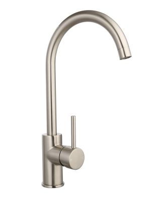 Rund Gooseneck Sink Mixer Brushed Nickel