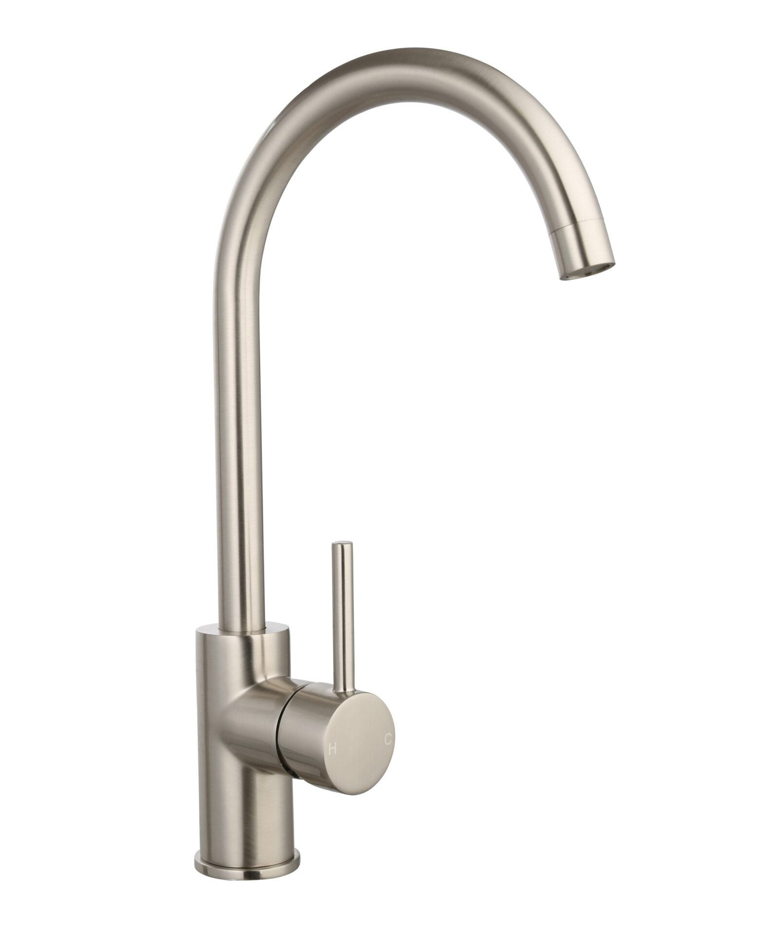 Rund Gooseneck Sink Mixer Brushed Nickel