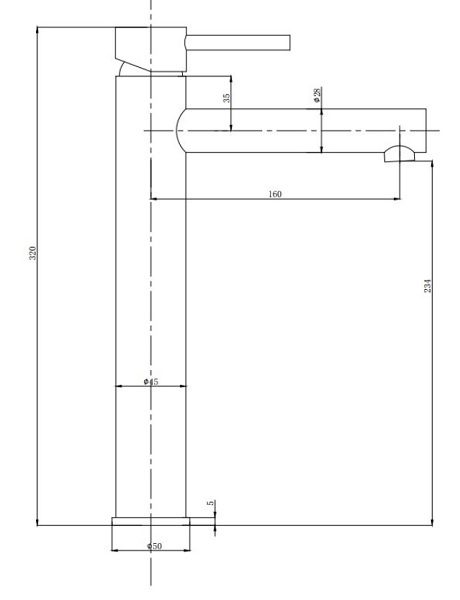 Rund Tower Basin Mixer Chrome - Image 2