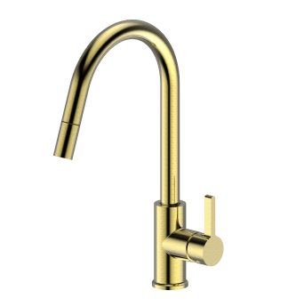 Morgan Rund Pull Out Sink Mixer Brushed Gold