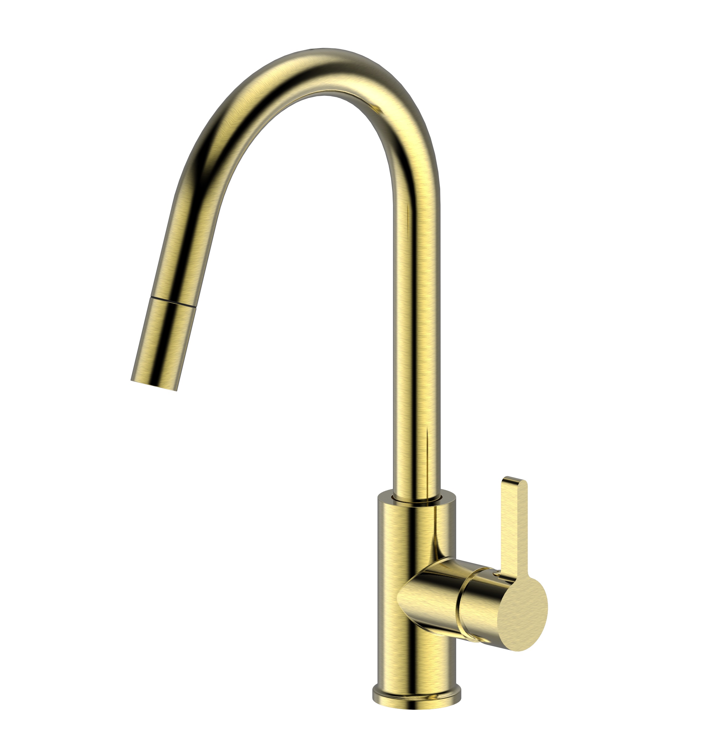 Morgan Rund Pull Out Sink Mixer Brushed Gold