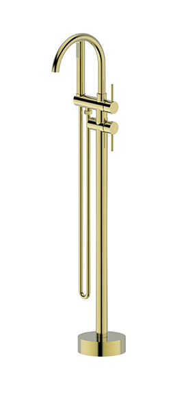 Rund Bath Mixer with Hand Shower Brushed Gold