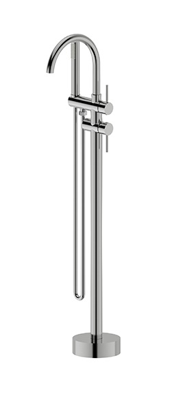 Rund Bath Mixer with Hand Shower Brushed Nickel