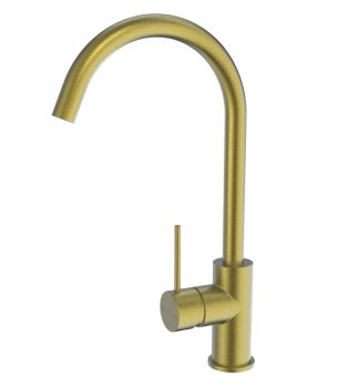 Morgan Rund Gooseneck Sink Mixer Brushed Gold
