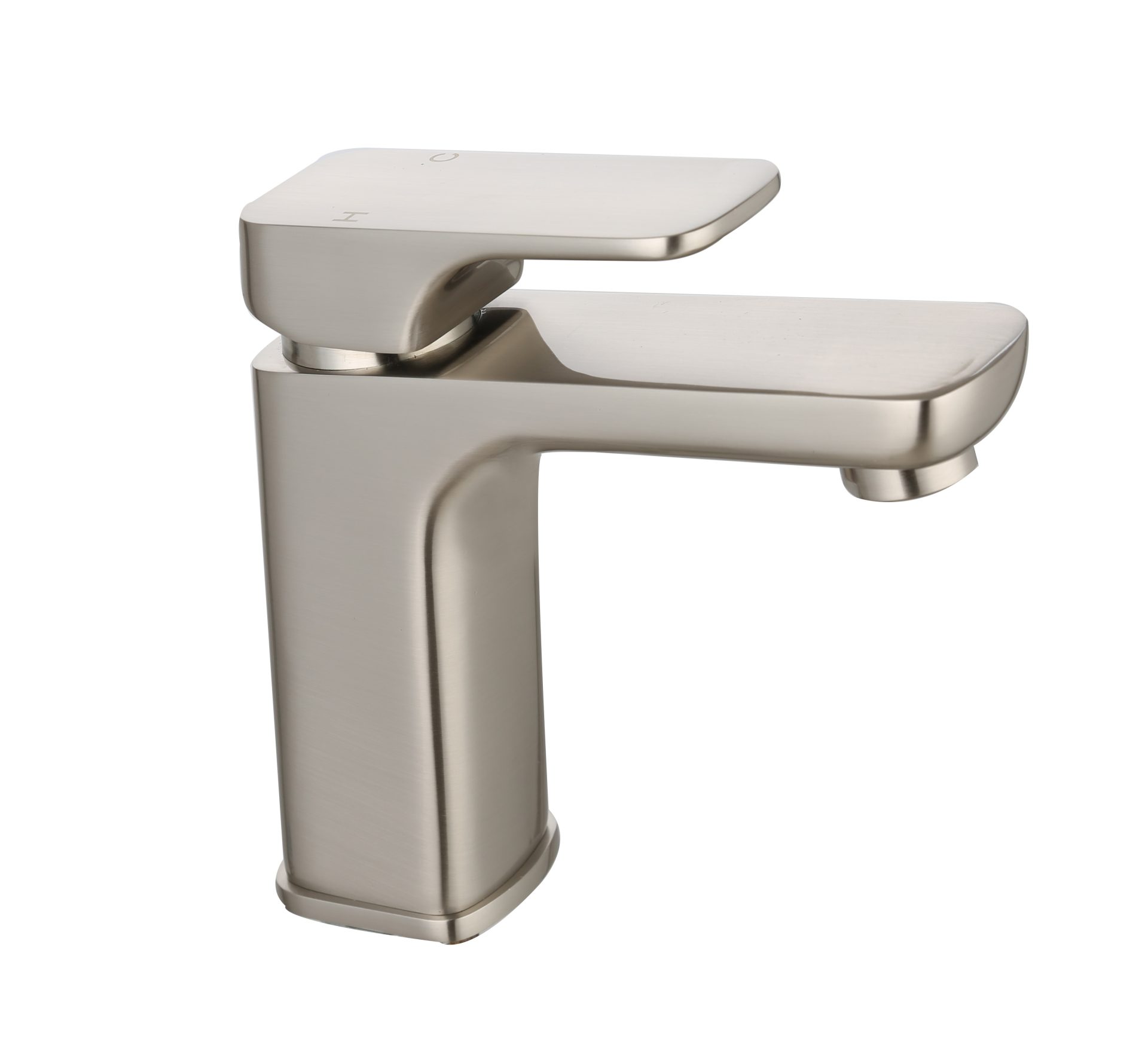 Kompakt Eckig Basin Mixer Brushed Nickel