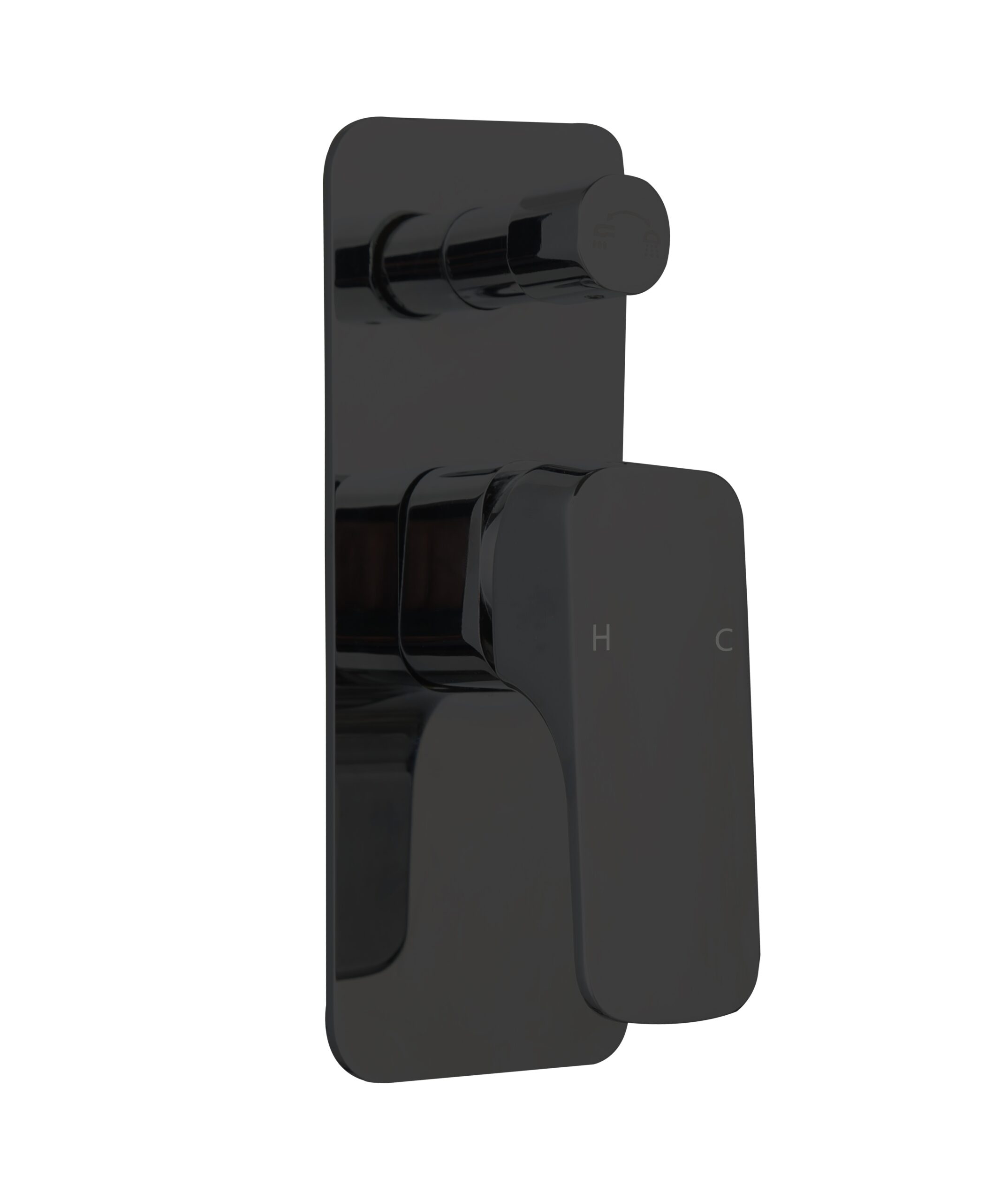 Kompakt Eckig Shower Diverter Mixer Matte Black