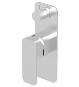 Kompakt Eckig Shower Diverter Mixer Brushed Nickel