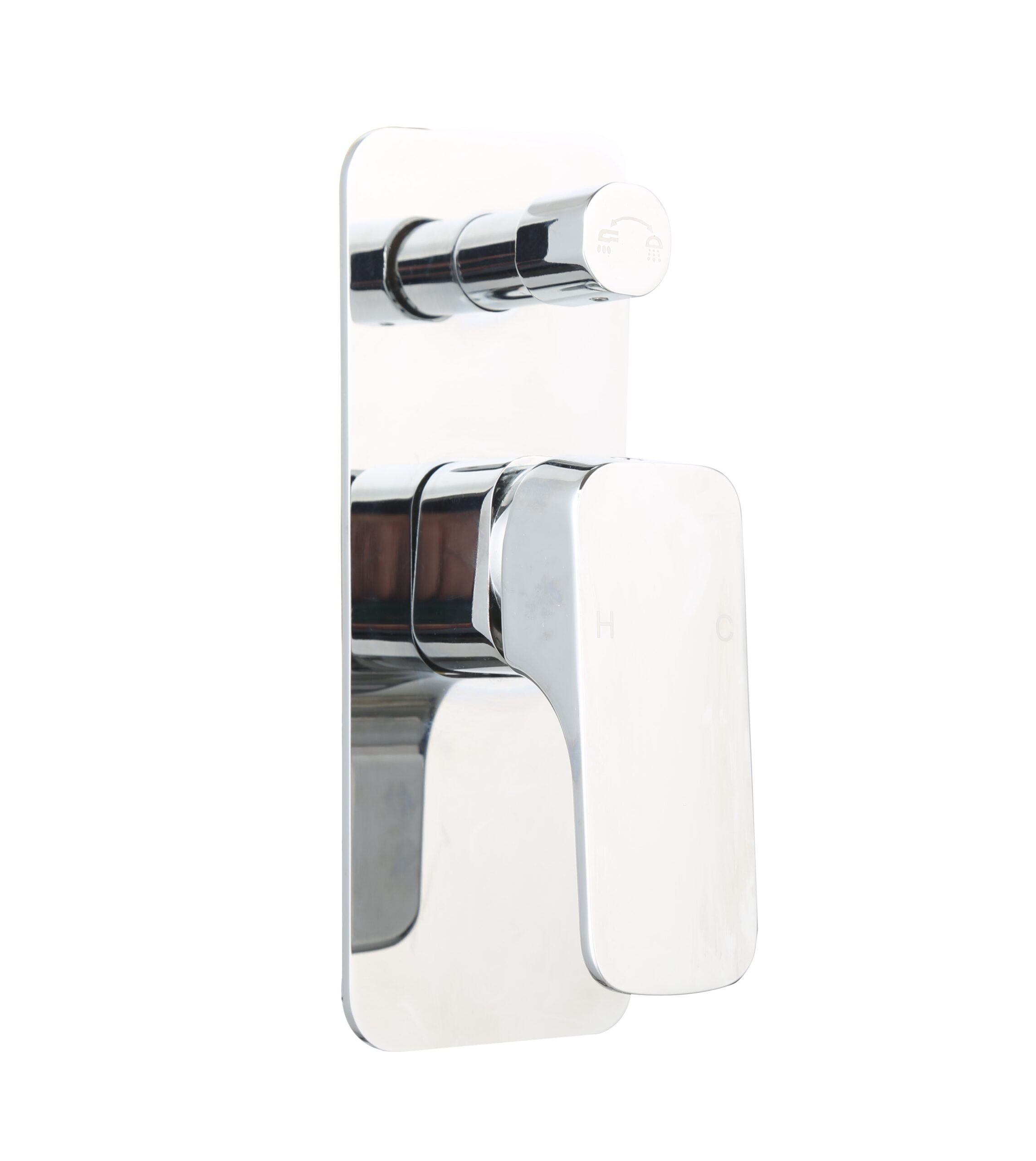 Kompakt Eckig Shower Diverter Mixer Chrome