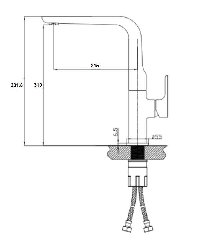 Luxus Swivel Sink Mixer Chrome - Image 2