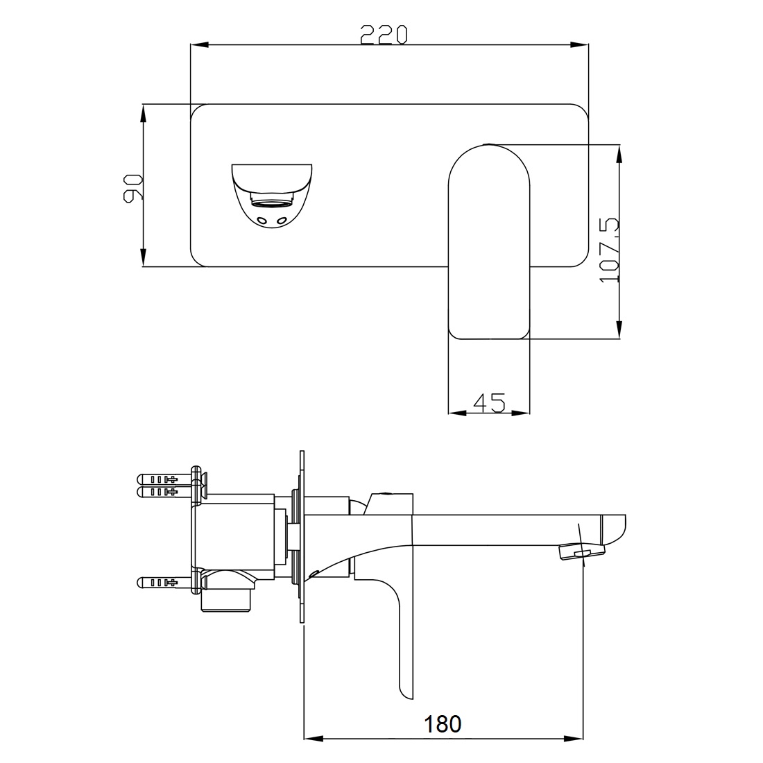 Luxus Basin Bath Mixer with Spout Chrome - Image 2
