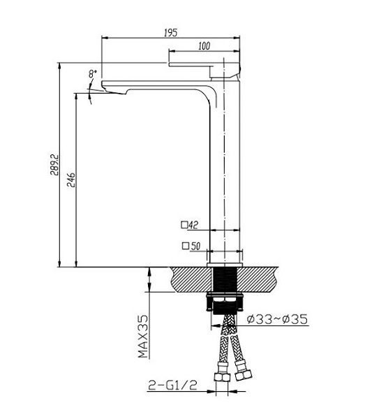 Kasten Tower Basin Mixer Chrome - Image 2