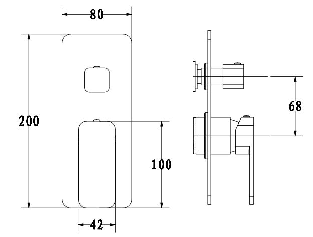 Kasten Wall Diverter Mixer Chrome - Image 4