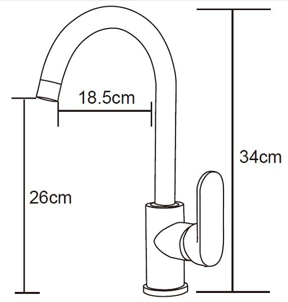Oval Gooseneck Sink Mixer Matte Black - Image 2