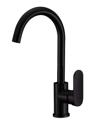 Oval Gooseneck Sink Mixer Matte Black