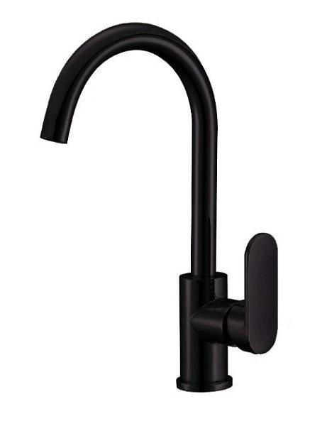 Oval Gooseneck Sink Mixer Matte Black