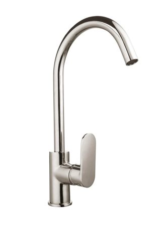 Oval Gooseneck Sink Mixer Brushed Nickel
