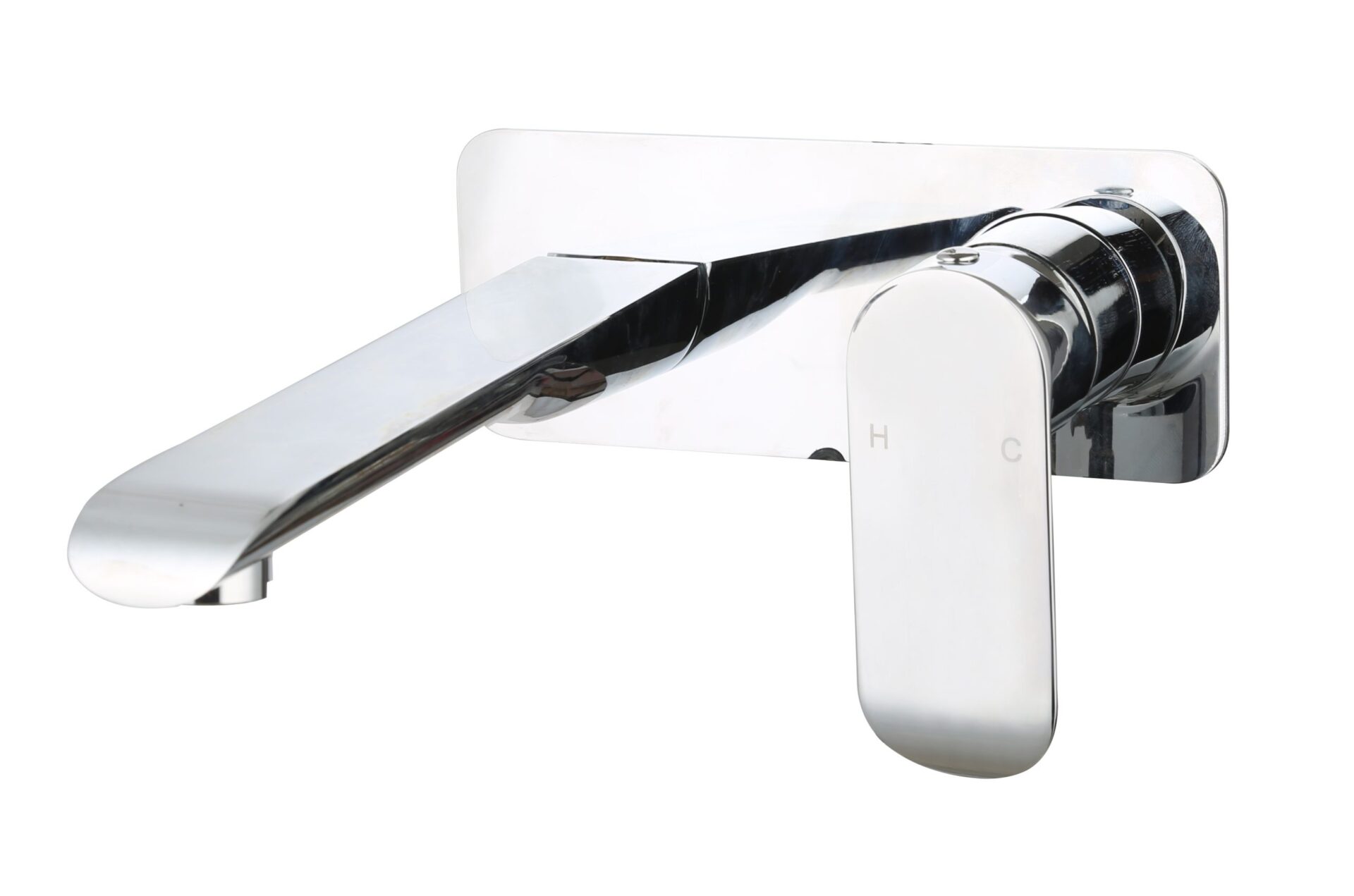Oval Wall Basin Bath Mixer with Spout Chrome