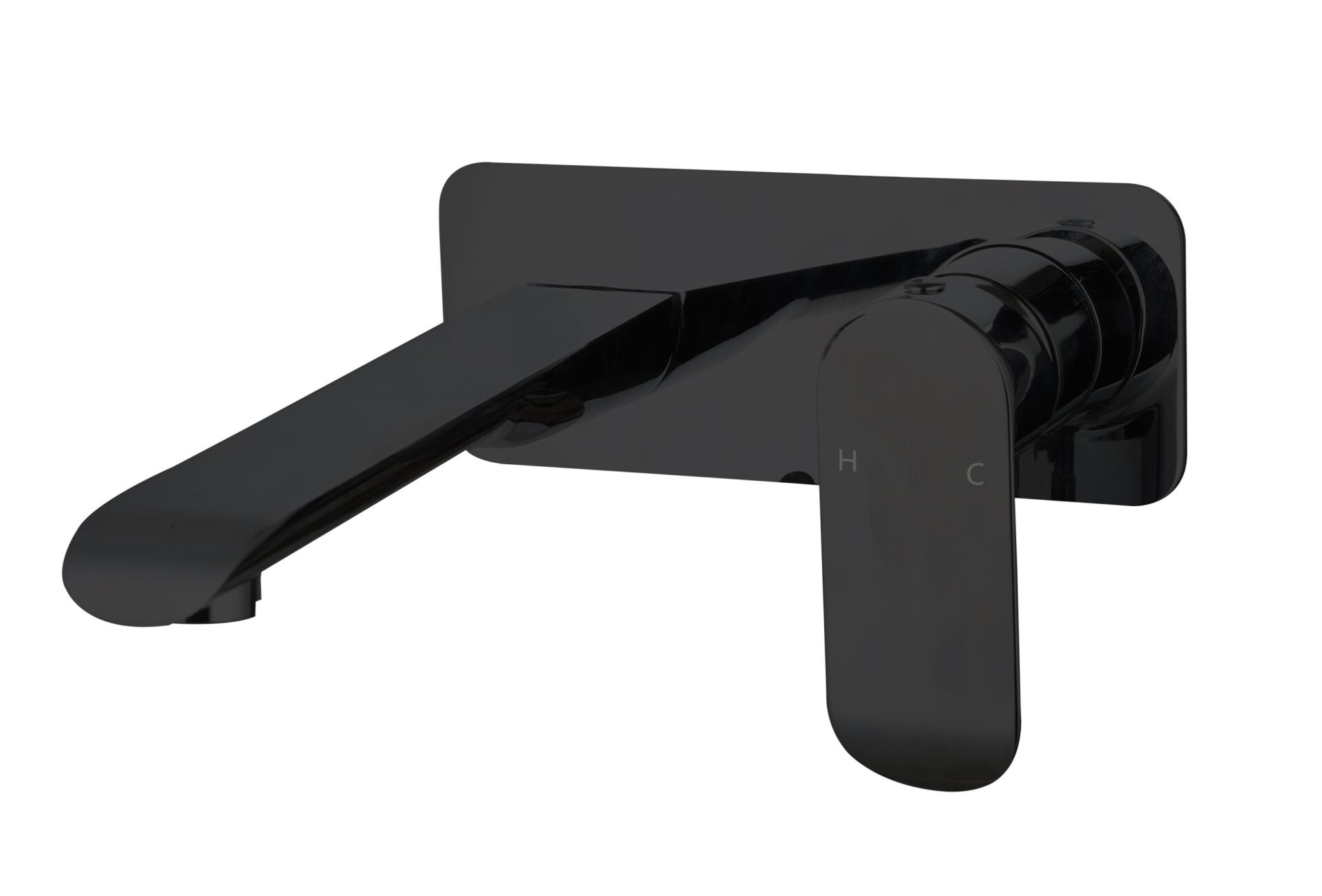 Oval Wall Basin Bath Mixer with Spout Matte Black