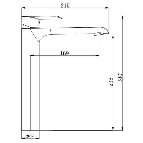 Oval Tall Basin Mixer Matte Black - Image 2