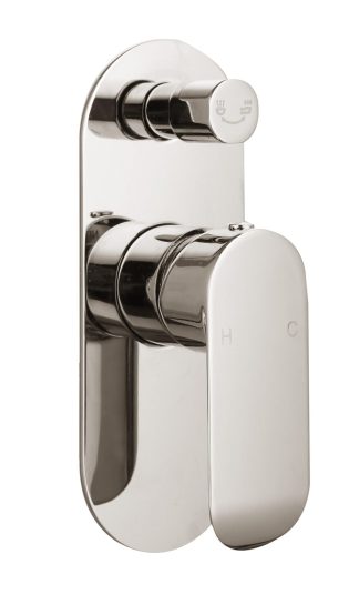 Oval Diverter Shower Mixer Brushed Nickel