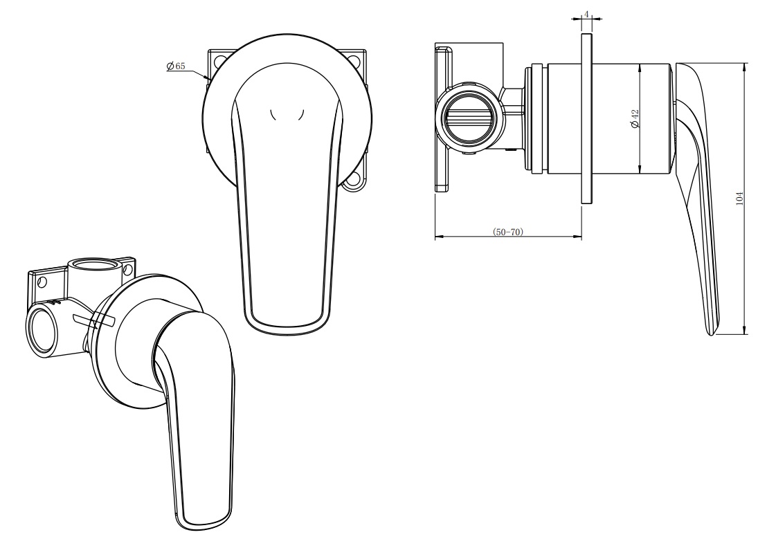 Berlin Wall Mixer Brushed Bronze - Image 3