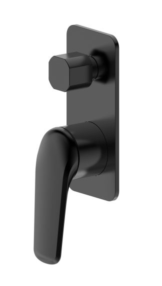 Berlin Square Wall Diverter Mixer Matte Black