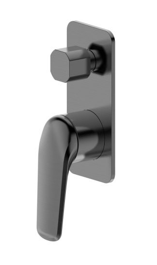 Berlin Square Wall Diverter Mixer Brushed Gun Metal