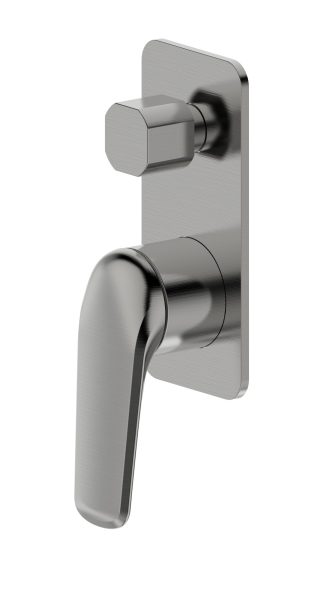 Berlin Square Wall Diverter Mixer Brushed Nickel